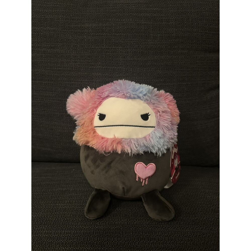 Squishmallow Frumpy the Salty Bigfoot Valentines 2025 Black Tie Dye 8 inch NEW